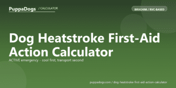 Dog Heatstroke First-Aid Action Calculator - free PuppaDogs calculator
