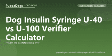 Dog Insulin Syringe U-40 vs U-100 Verifier Calculator - free PuppaDogs calculator