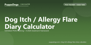 Dog Itch / Allergy Flare Diary Calculator - free PuppaDogs calculator