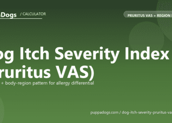 Dog Itch Severity Index (Pruritus VAS) - free PuppaDogs calculator