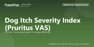 Dog Itch Severity Index (Pruritus VAS) - free PuppaDogs calculator