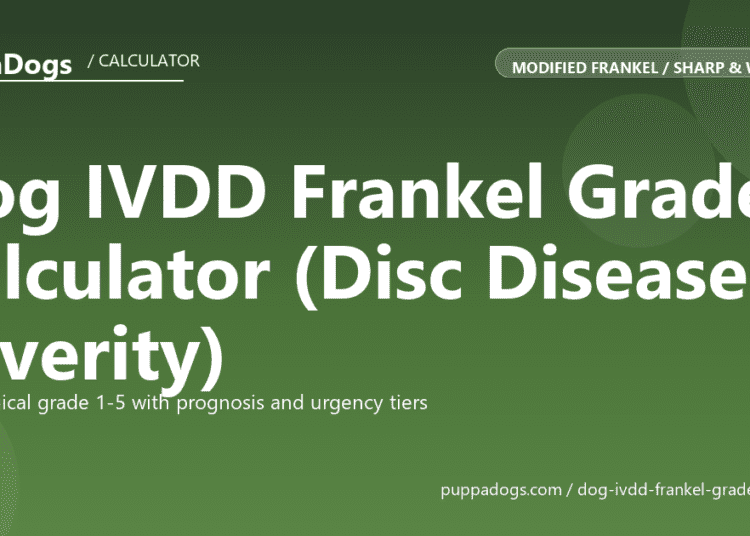 Dog IVDD Frankel Grade Calculator (Disc Disease Severity) - free PuppaDogs calculator