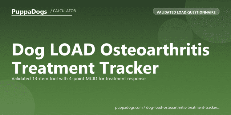 Dog LOAD Osteoarthritis Treatment Tracker - free PuppaDogs calculator
