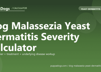 Dog Malassezia Yeast Dermatitis Severity Calculator - free PuppaDogs calculator