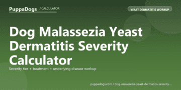 Dog Malassezia Yeast Dermatitis Severity Calculator - free PuppaDogs calculator