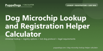Dog Microchip Lookup and Registration Helper Calculator - free PuppaDogs calculator