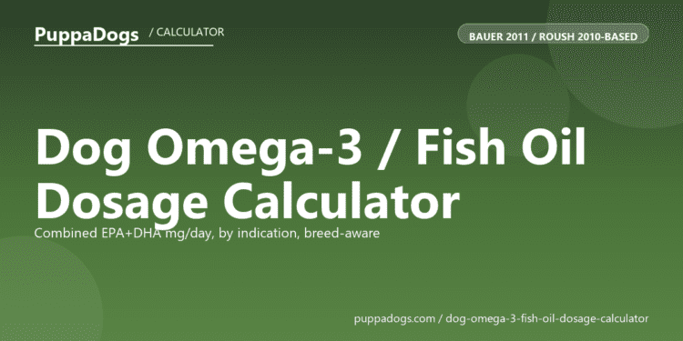 Dog Omega-3 / Fish Oil Dosage Calculator - free PuppaDogs calculator
