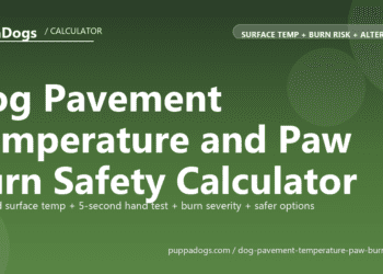 Dog Pavement Temperature and Paw Burn Safety Calculator - free PuppaDogs calculator