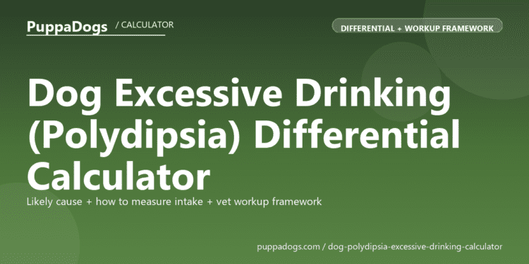 Dog Excessive Drinking (Polydipsia) Differential Calculator - free PuppaDogs calculator