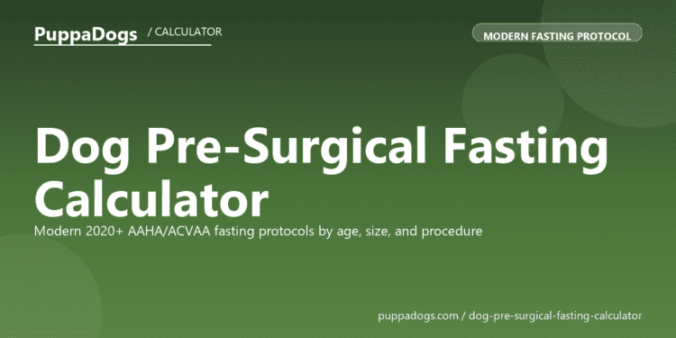 Dog Pre-Surgical Fasting Calculator - free PuppaDogs calculator
