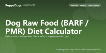 Dog Raw Food (BARF / PMR) Diet Calculator - free PuppaDogs calculator