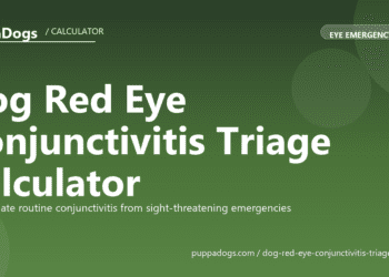 Dog Red Eye Conjunctivitis Triage Calculator - free PuppaDogs calculator