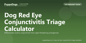 Dog Red Eye Conjunctivitis Triage Calculator - free PuppaDogs calculator