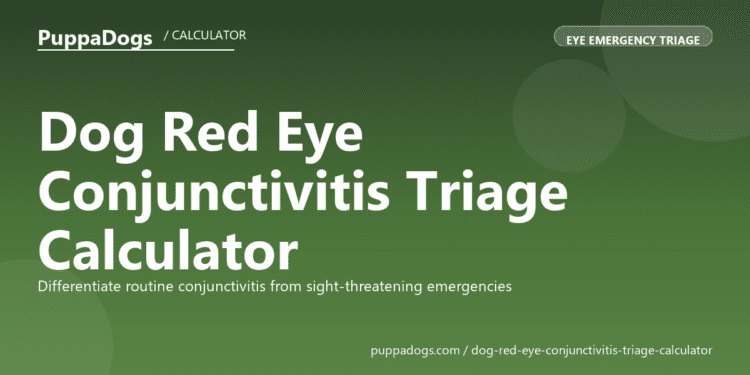 Dog Red Eye Conjunctivitis Triage Calculator - free PuppaDogs calculator