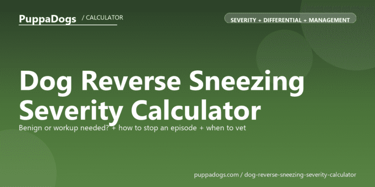 Dog Reverse Sneezing Severity Calculator - free PuppaDogs calculator