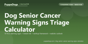 Dog Senior Cancer Warning Signs Triage Calculator - free PuppaDogs calculator