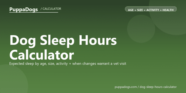 Dog Sleep Hours Calculator - free PuppaDogs calculator