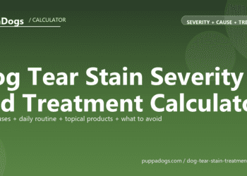 Dog Tear Stain Severity and Treatment Calculator - free PuppaDogs calculator