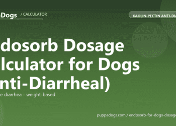 Endosorb Dosage Calculator for Dogs (Anti-Diarrheal) - free PuppaDogs calculator