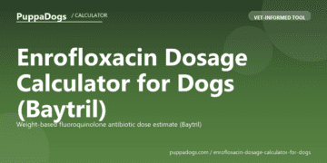 Enrofloxacin Dosage Calculator for Dogs (Baytril) - free PuppaDogs calculator