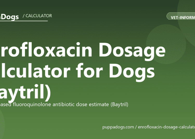 Enrofloxacin Dosage Calculator for Dogs (Baytril) - free PuppaDogs calculator
