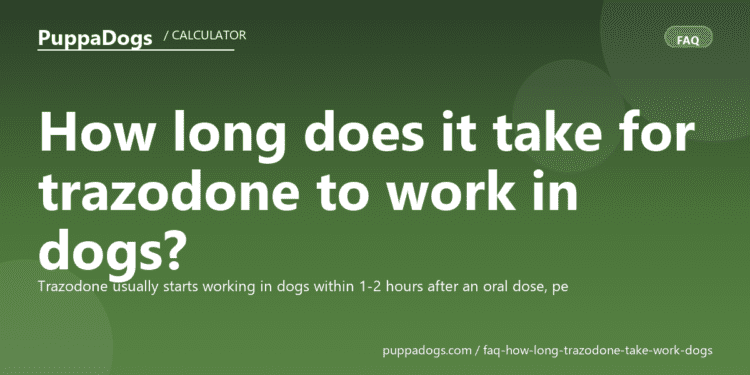 How long does it take for trazodone to work in dogs? - PuppaDogs FAQ
