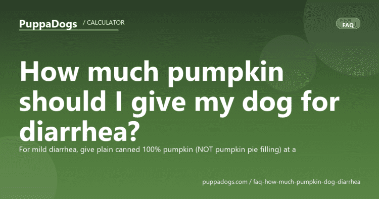 How much pumpkin should I give my dog for diarrhea? - PuppaDogs FAQ