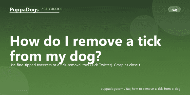 How do I remove a tick from my dog? - PuppaDogs FAQ