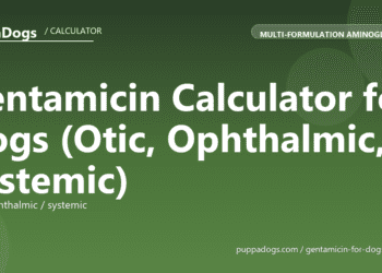 Gentamicin Calculator for Dogs (Otic, Ophthalmic, Systemic) - free PuppaDogs calculator