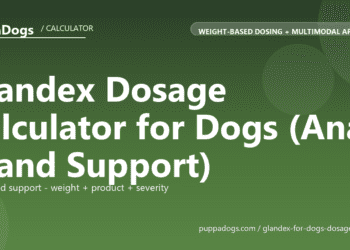 Glandex Dosage Calculator for Dogs (Anal Gland Support) - free PuppaDogs calculator