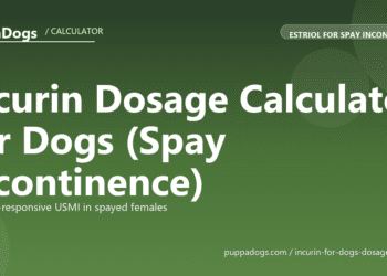 Incurin Dosage Calculator for Dogs (Spay Incontinence) - free PuppaDogs calculator