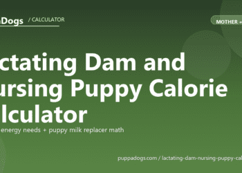 Lactating Dam and Nursing Puppy Calorie Calculator - free PuppaDogs calculator