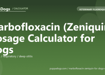Marbofloxacin (Zeniquin) Dosage Calculator for Dogs - free PuppaDogs calculator