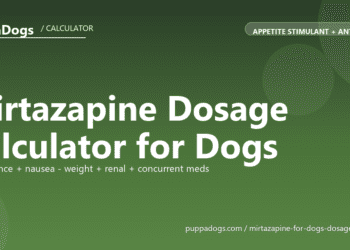 Mirtazapine Dosage Calculator for Dogs - free PuppaDogs calculator