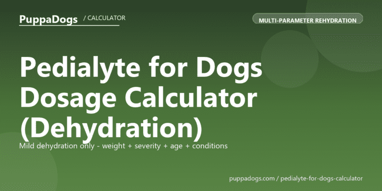 Pedialyte for Dogs Dosage Calculator (Dehydration) - free PuppaDogs calculator