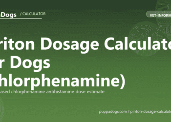 Piriton Dosage Calculator for Dogs (Chlorphenamine) - free PuppaDogs calculator