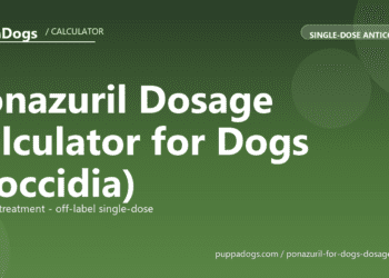 Ponazuril Dosage Calculator for Dogs (Coccidia) - free PuppaDogs calculator