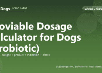 Proviable Dosage Calculator for Dogs (Probiotic) - free PuppaDogs calculator