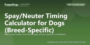 Spay/Neuter Timing Calculator for Dogs (Breed-Specific) - free PuppaDogs calculator