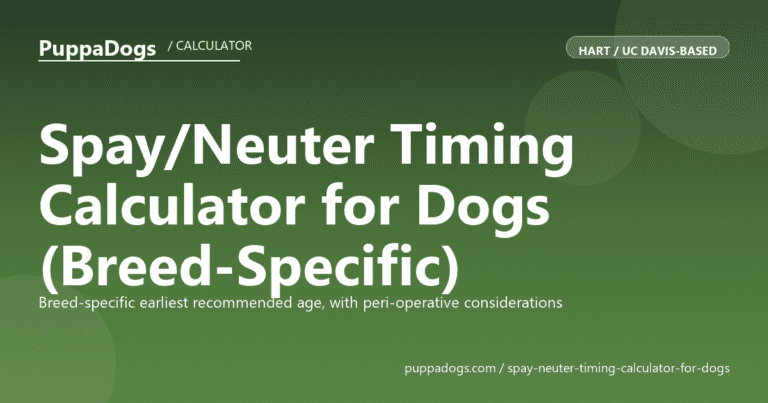 Spay/Neuter Timing Calculator for Dogs (Breed-Specific)