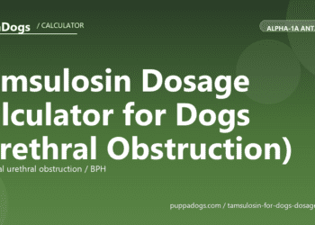 Tamsulosin Dosage Calculator for Dogs (Urethral Obstruction) - free PuppaDogs calculator