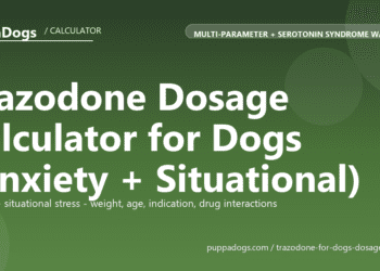 Trazodone Dosage Calculator for Dogs (Anxiety + Situational) - free PuppaDogs calculator