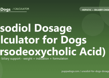 Ursodiol Dosage Calculator for Dogs (Ursodeoxycholic Acid) - free PuppaDogs calculator