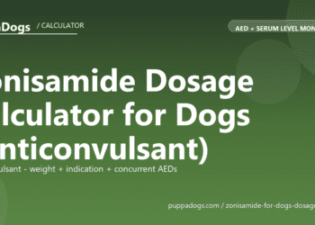 Zonisamide Dosage Calculator for Dogs (Anticonvulsant) - free PuppaDogs calculator